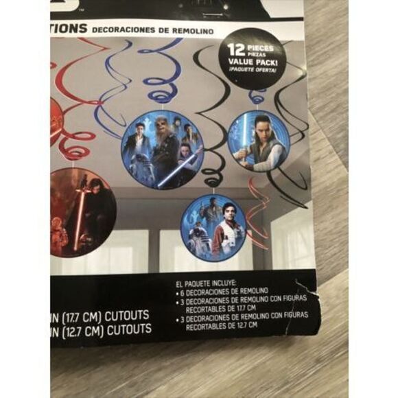 Disney Star Wars The Last Jedi Swirl Decorations 12 Pieces. - Picture 4 of 8